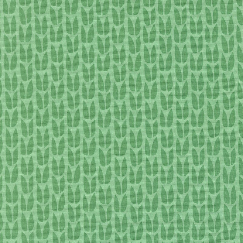 Abstract jade tulips on a mint green background