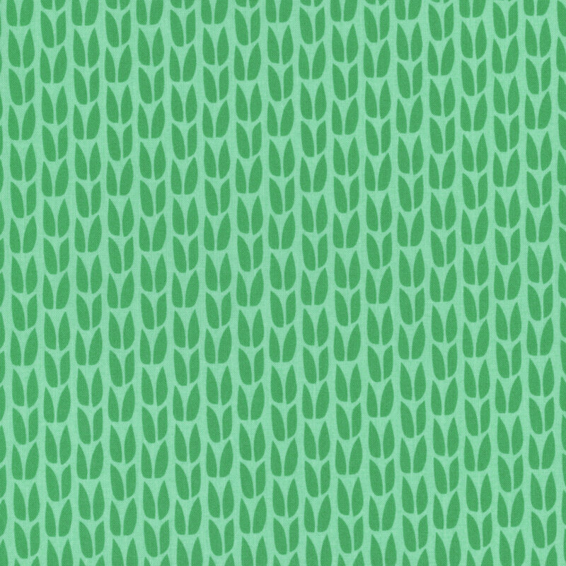 Abstract jade tulips on a mint green background