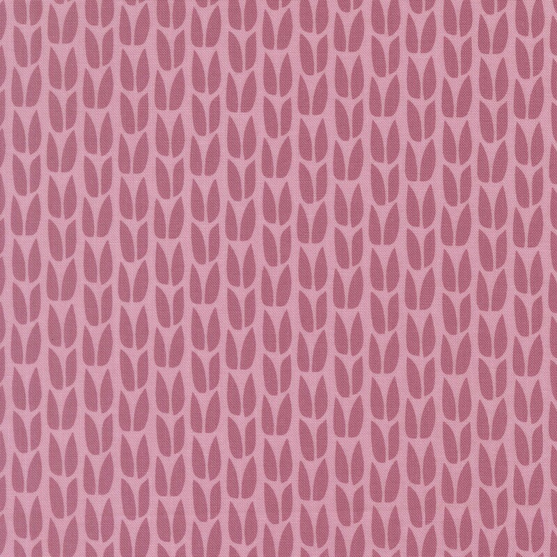 Abstract mauve tulips on a muted rose pink background