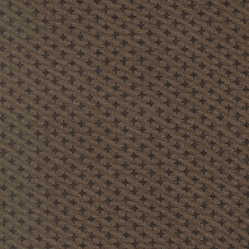 Cocoa fabric with a geometric pattern of carob brown diamonds 