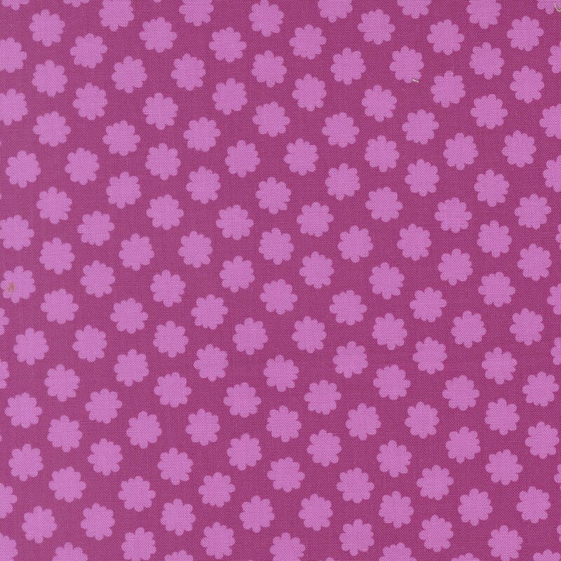 Magenta fabric with bubblegum pink floral polka dots