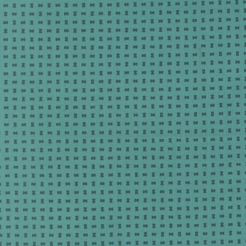Small dark teal hourglass shapes on a bright turquoise background
