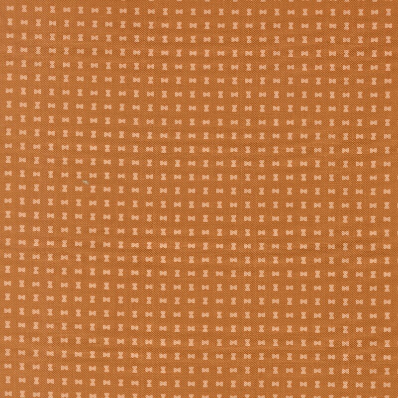 Small peach hourglass shapes on a cinnamon orange background