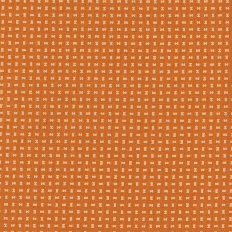 Small peach hourglass shapes on a cinnamon orange background