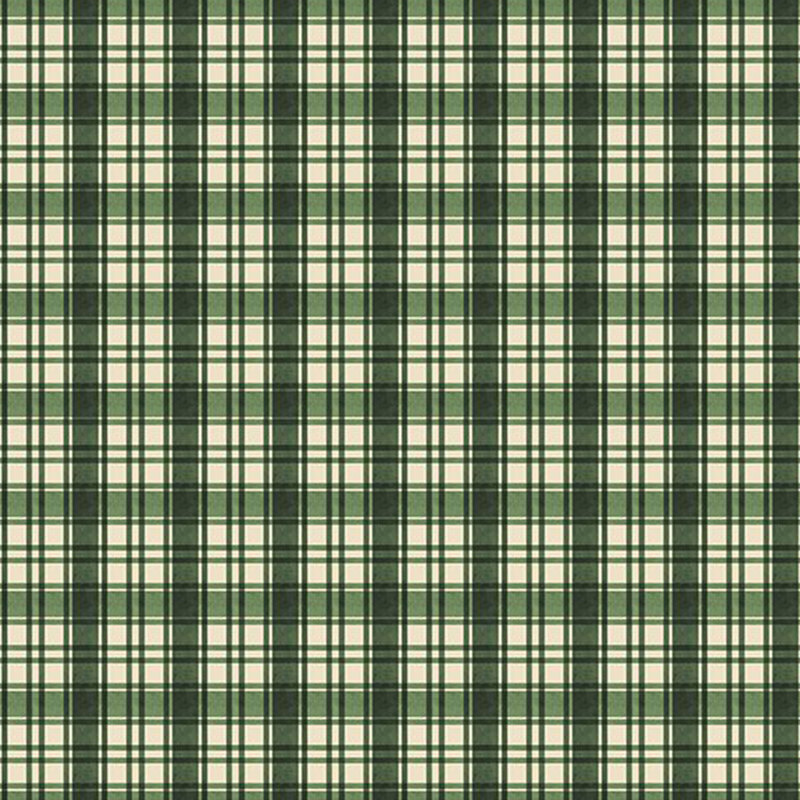 Green and cream plaid fabric.