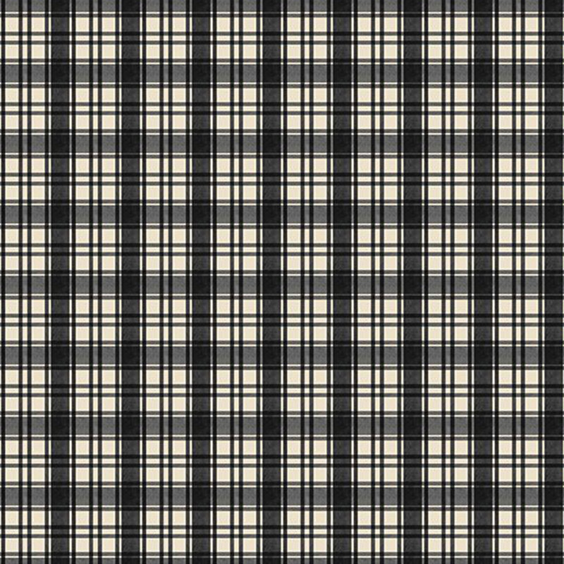 Black and cream plaid fabric.