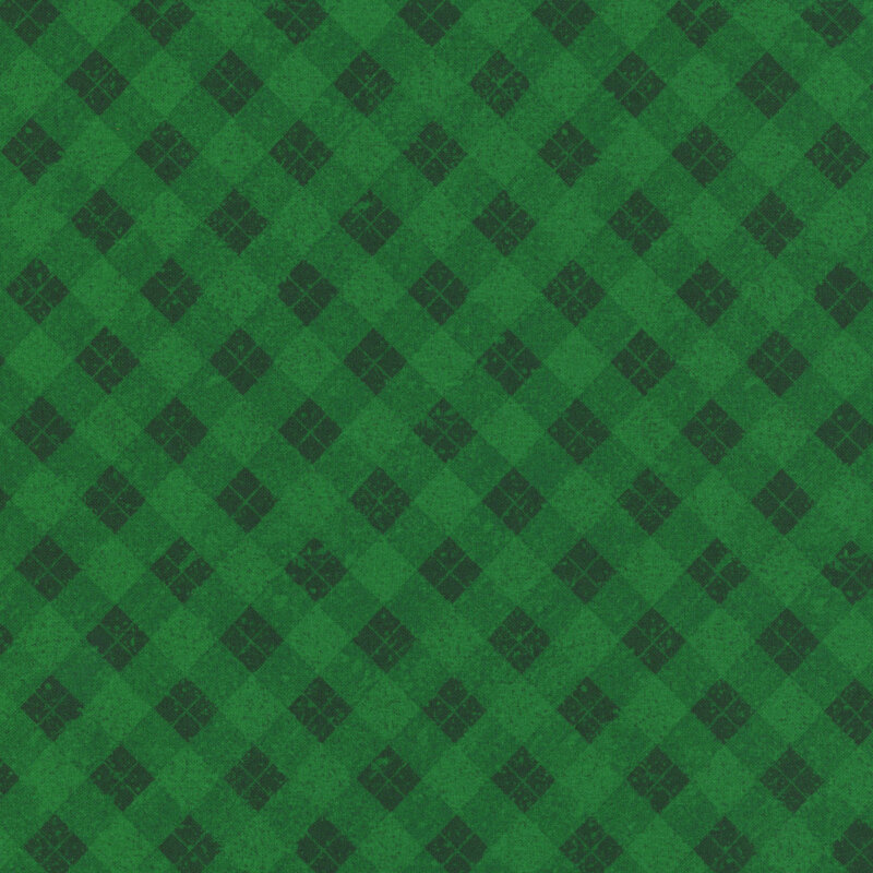 Tonal green diagonal gingham.