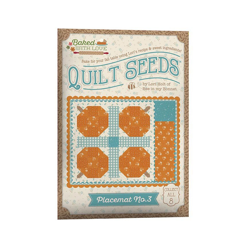 The front of the Quilt Seeds Placemat No. 3 featuring patchwork pumpkins.