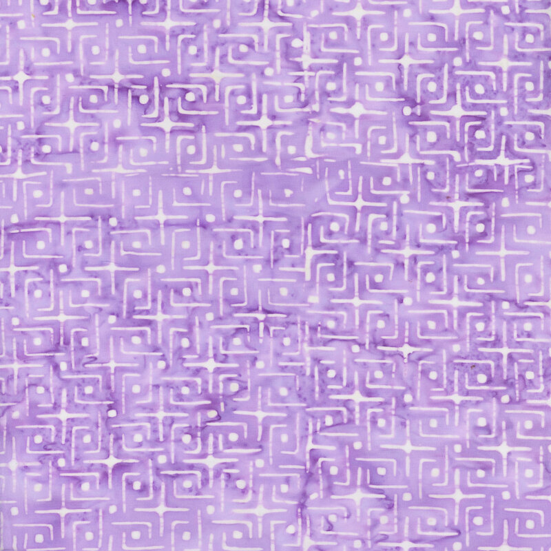 Bright orchid purple fabric featuring a tight, interlacing geometric design