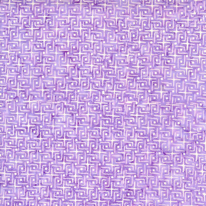 Bright orchid purple fabric featuring a tight, interlacing geometric design