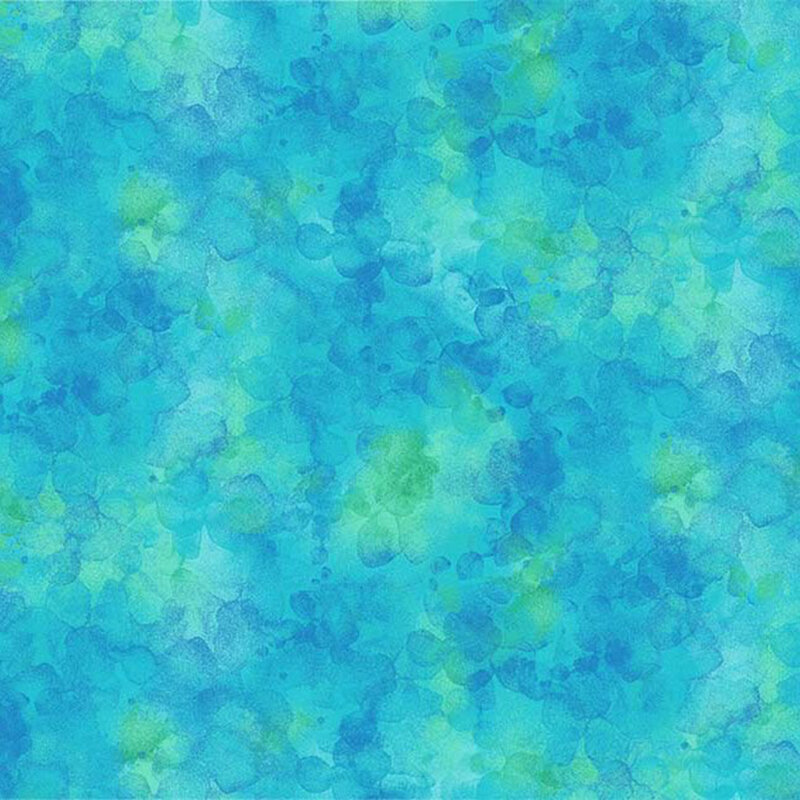 Teal and green fabric with light mottling.