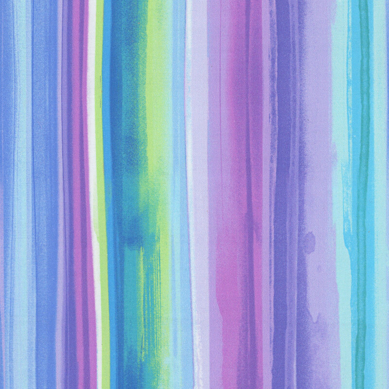 blue, purple, and aqua watercolor stripe fabric.
