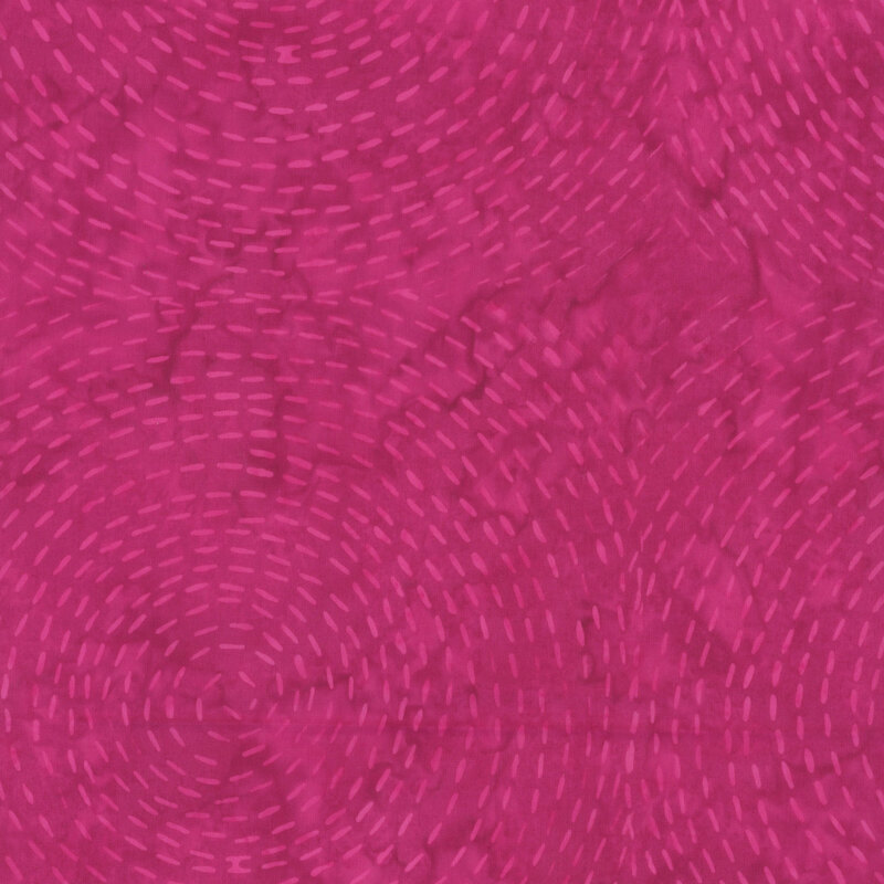 Watercolor crimson fabric with large, dashed magenta swirls.