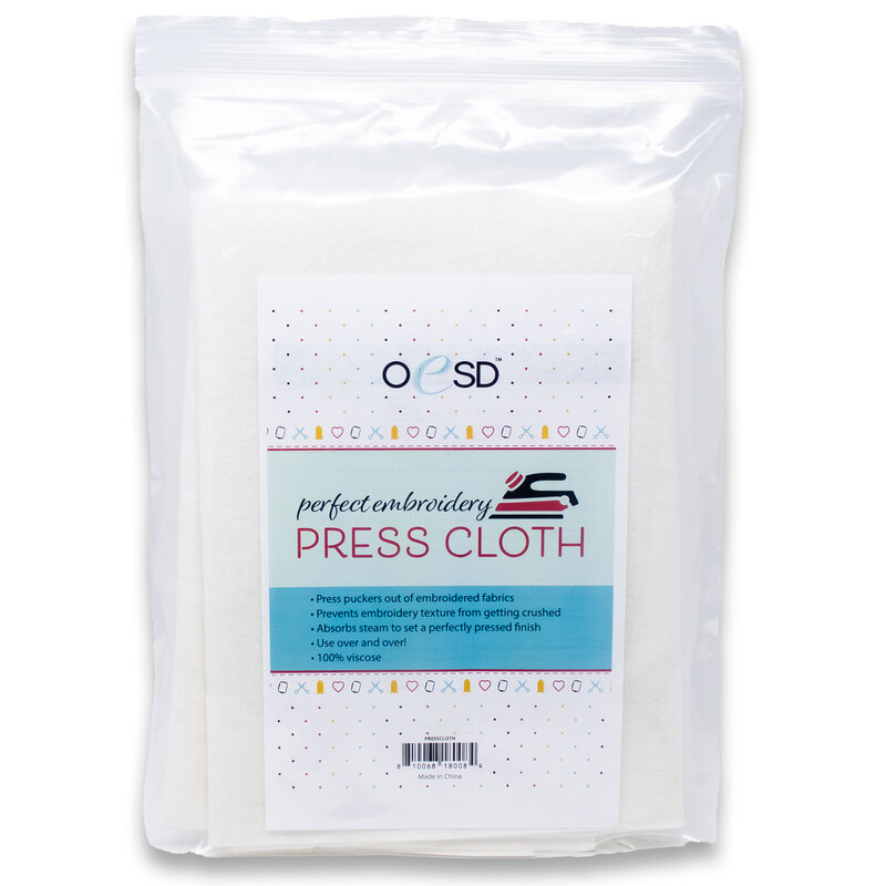 The front of the Perfect Embroidery Press Cloth pack by OESD