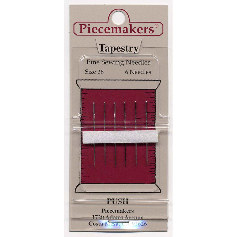 A package of Piecemakers Size 28 Tapestry Needles, isolated on a white background.