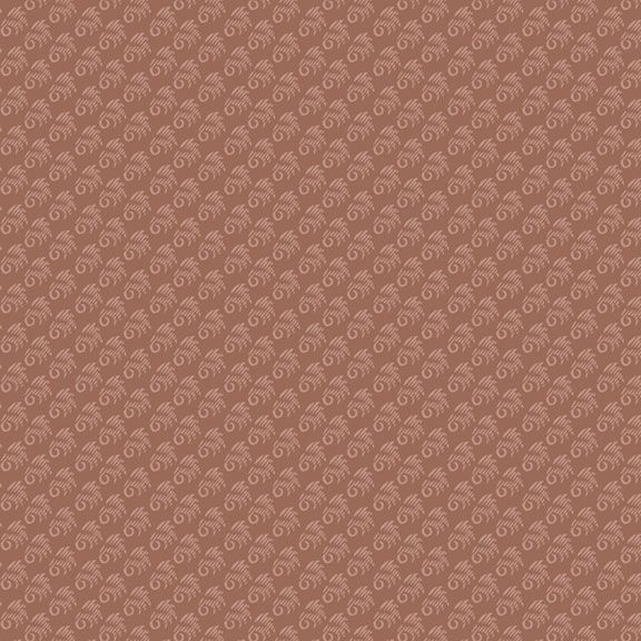 Dark rose fabric with an abstract, primitive pattern of evenly spaced tonal motifs.