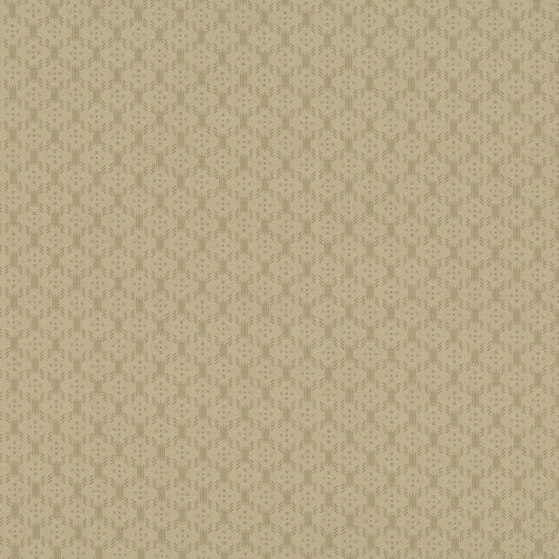 Dark beige fabric with a tonal abstract geometric pattern.