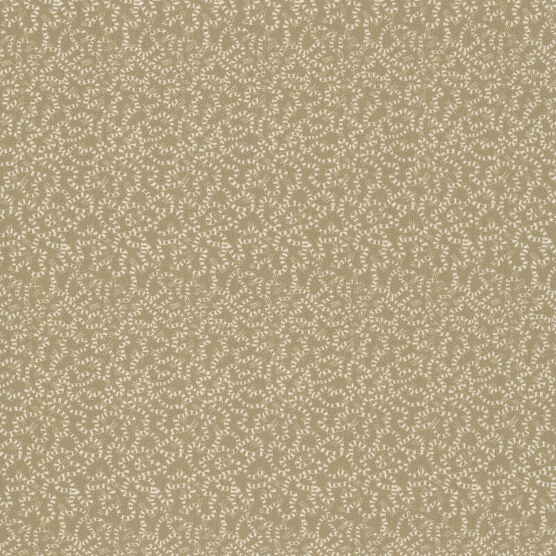 Light tan fabric with a pattern of dense, squiggly striped lines.