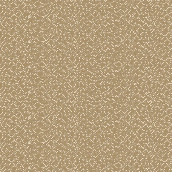 Brown fabric with a pattern of dense, squiggly striped lines.