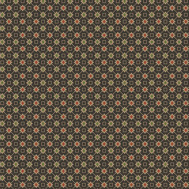 Geometric red and green diamonds on a warm gray background