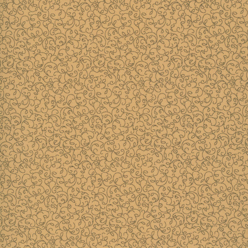 Beige fabric with dotted black swirls
