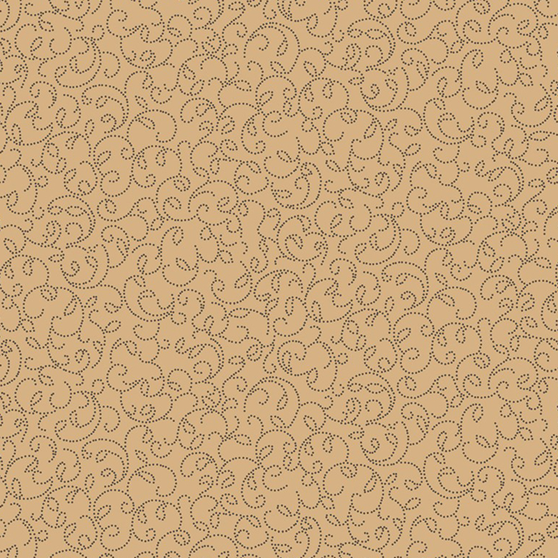 Beige fabric with dotted black swirls