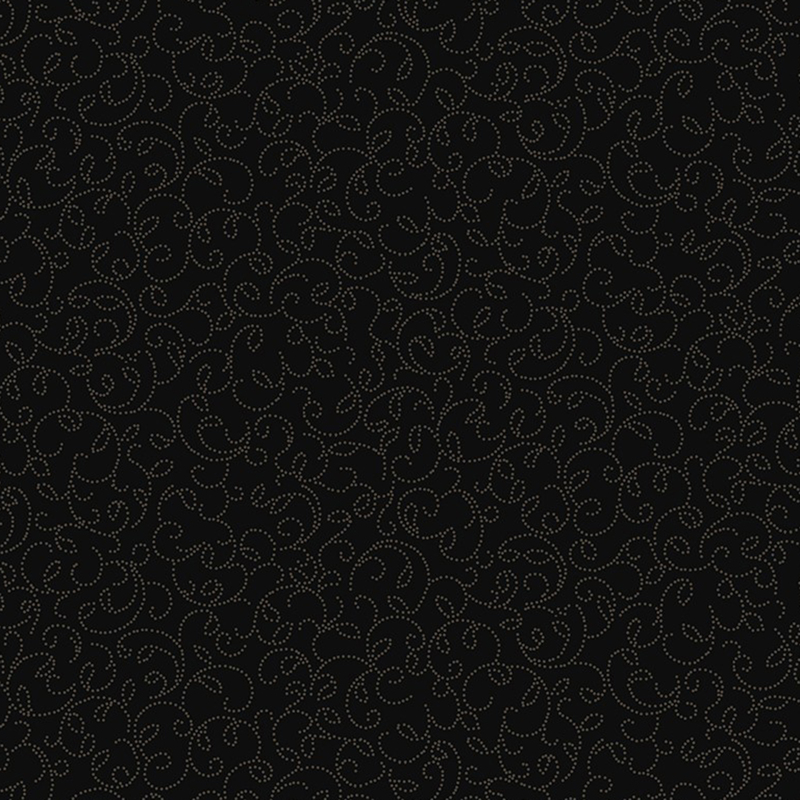 Black fabric with dotted gray swirls