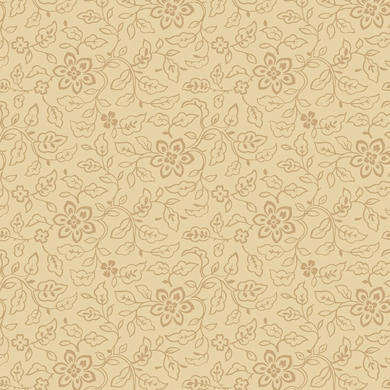 Cream beige fabric with tan floral outlines