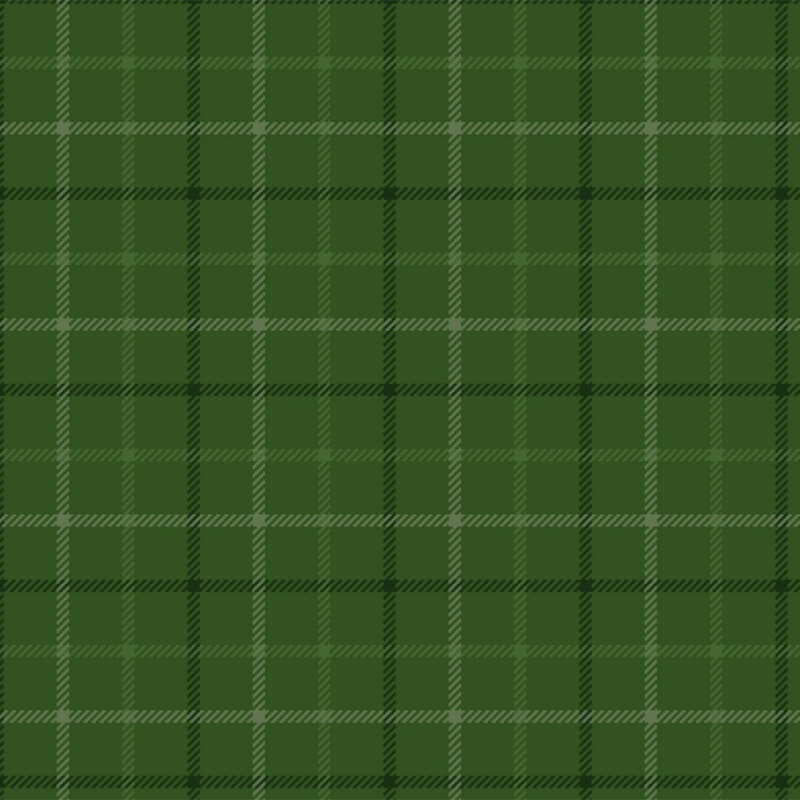 Tonal green fabric with a classic plaid pattern