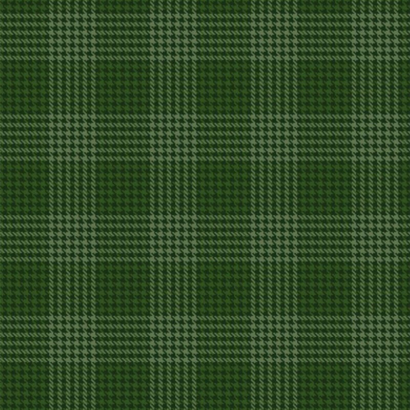 Green fabric with a tonal gingham pattern enhanced by a subtle houndstooth design.