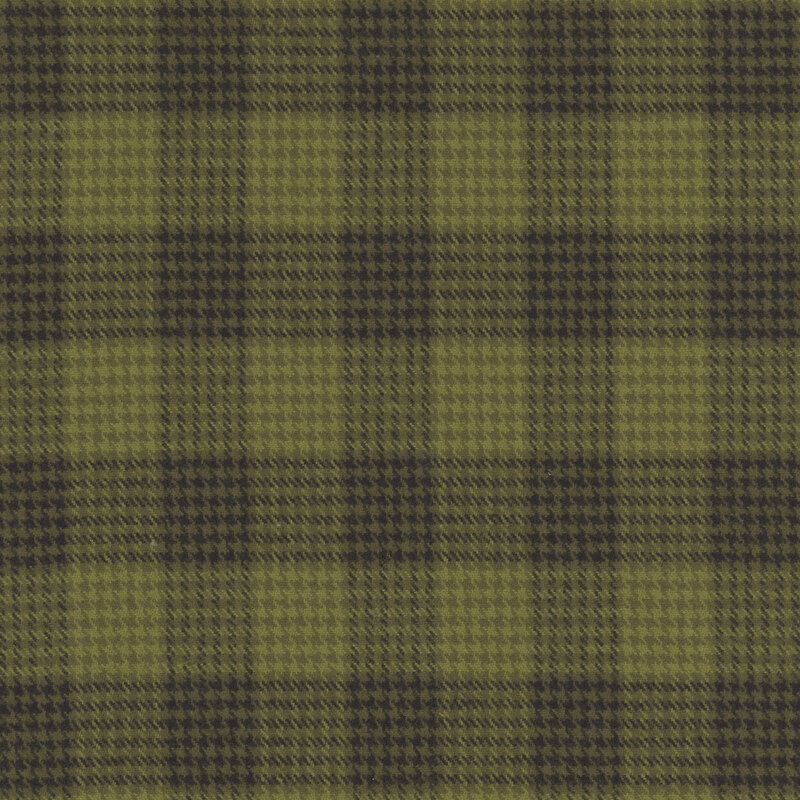 Black and olive green houndstooth check pattern