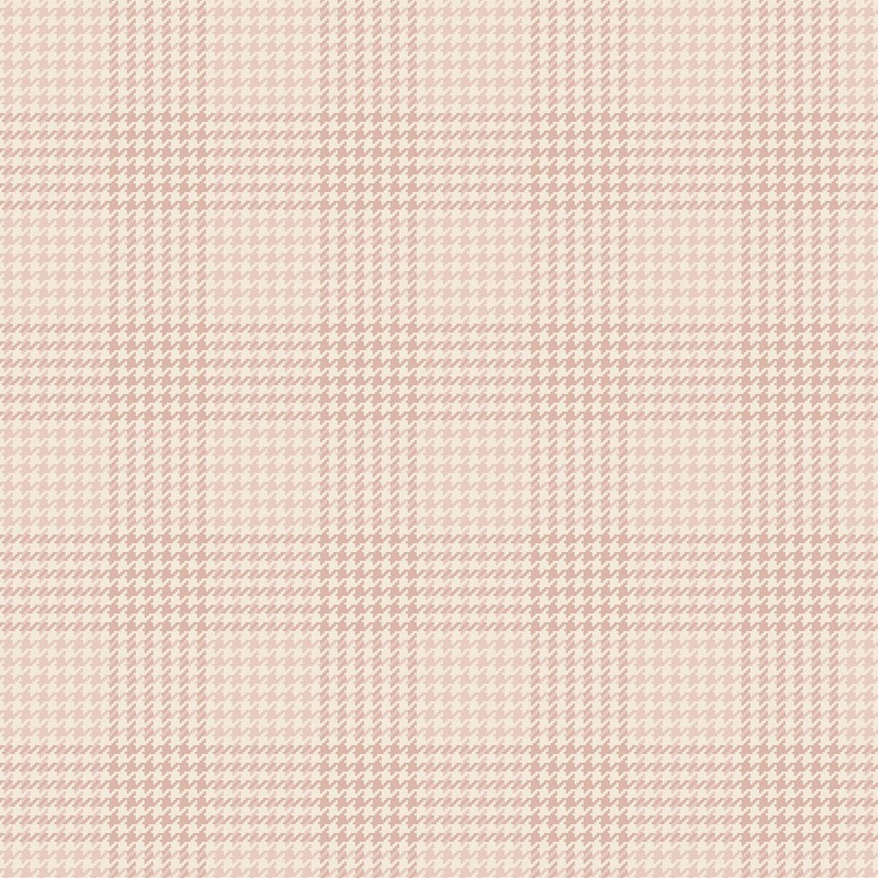 Tonal pastel pink houndstooth check fabric