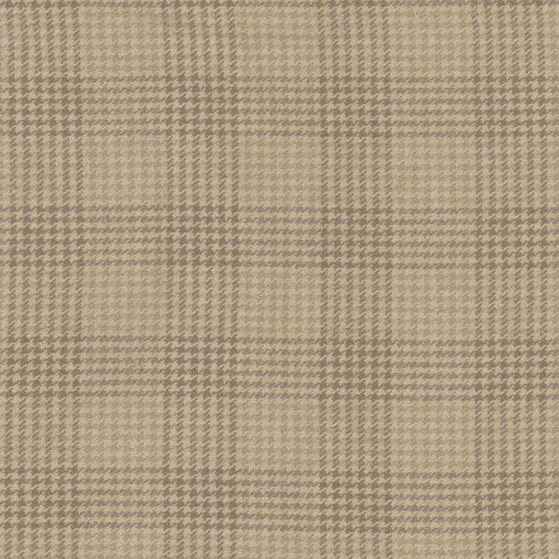 Tonal taupe houndstooth gingham fabric