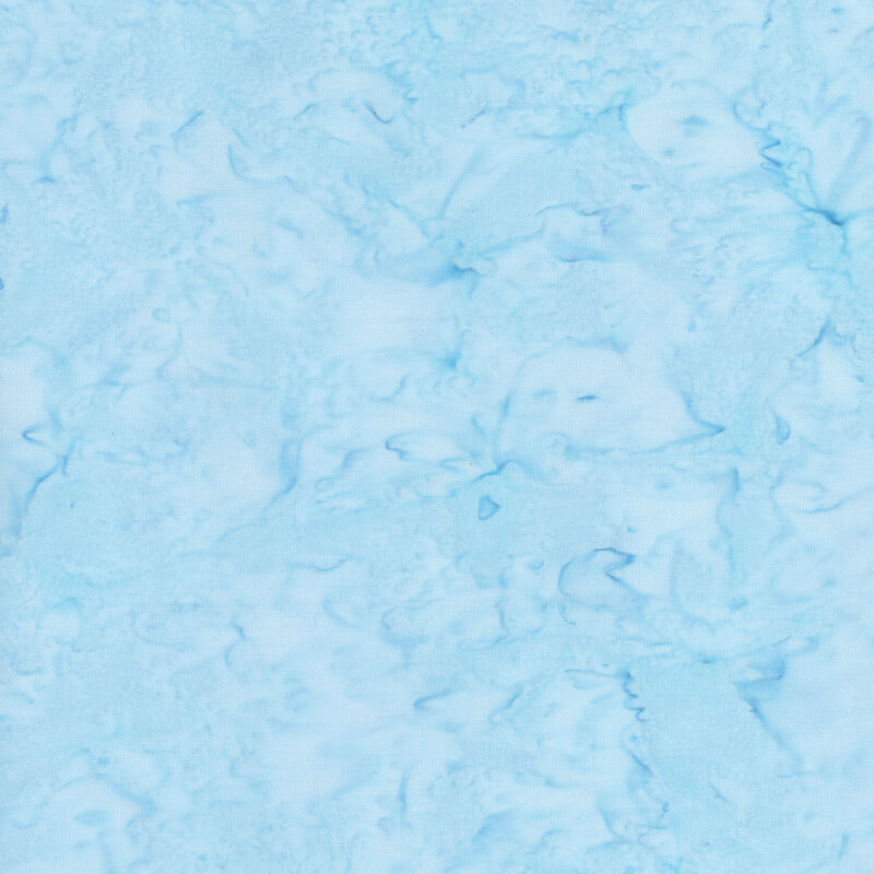 Mottled sky blue batik fabric