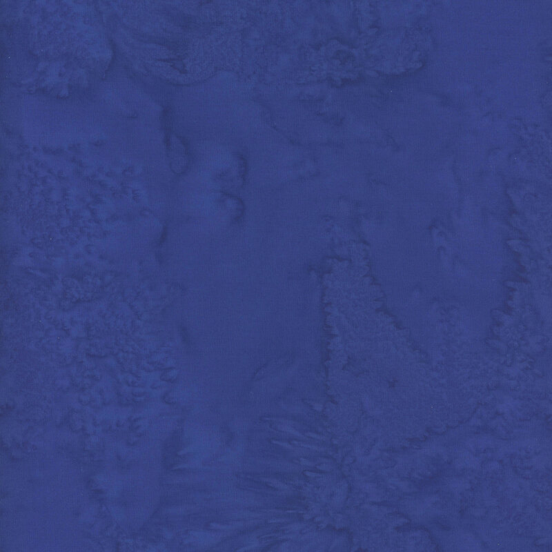 Mottled cobalt blue batik fabric