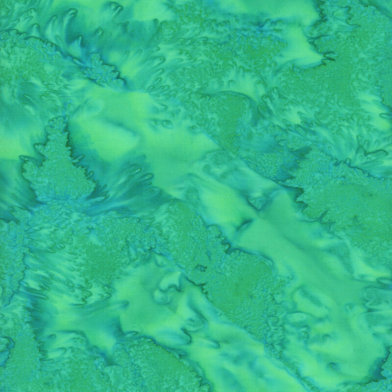 Mottled emerald batik fabric