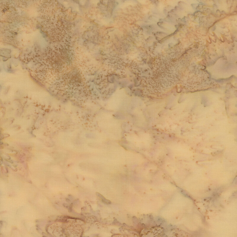 Mottled and tonal tan watercolor batik.