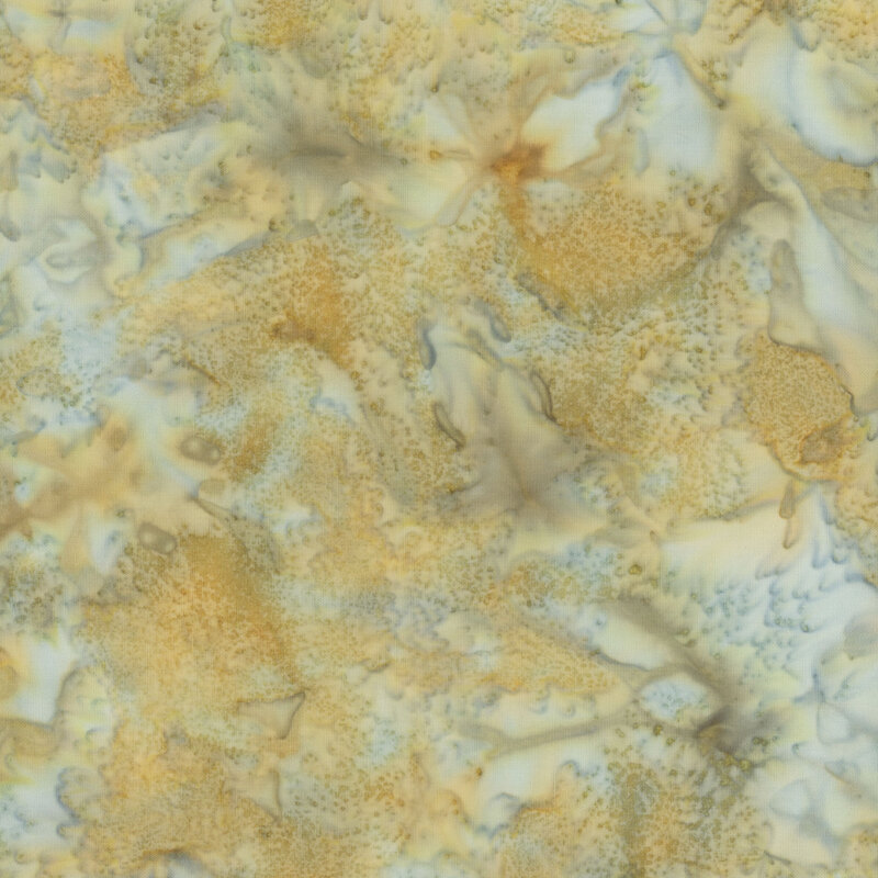 Mottled sage green and tan batik fabric