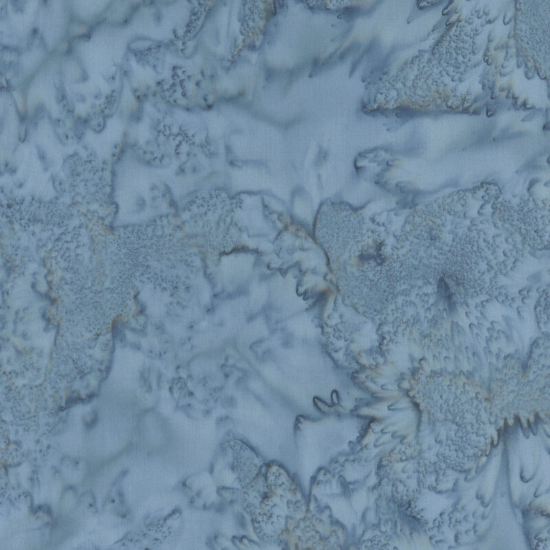 Mottled steel blue tonal batik fabric