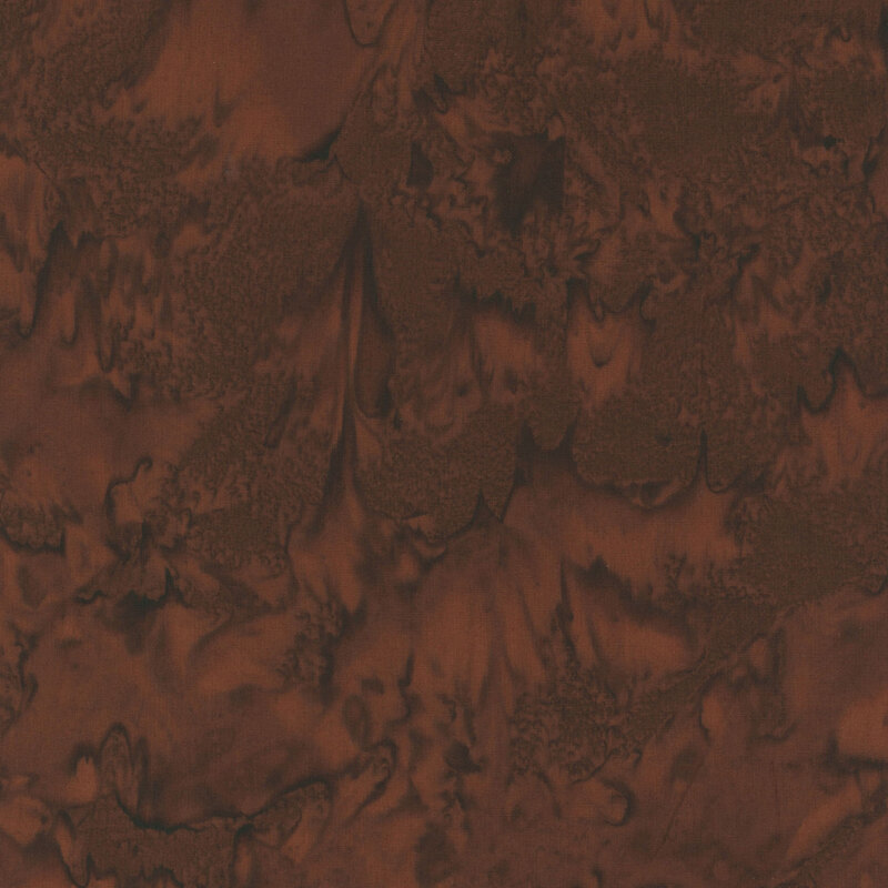 Mottled and tonal warm brown watercolor batik.