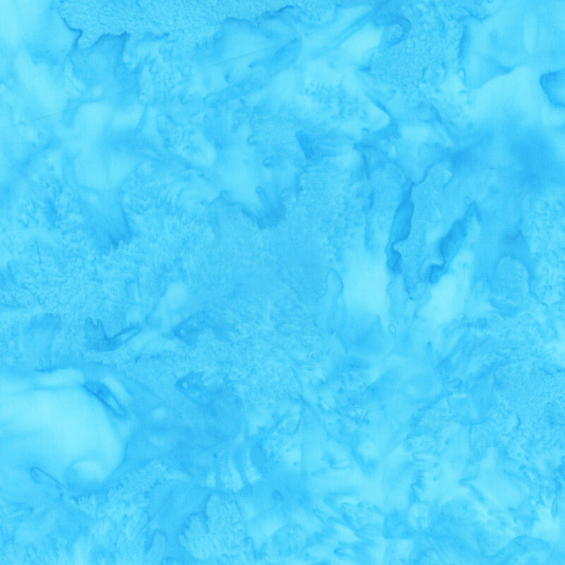 Mottled bright aqua tonal batik fabric
