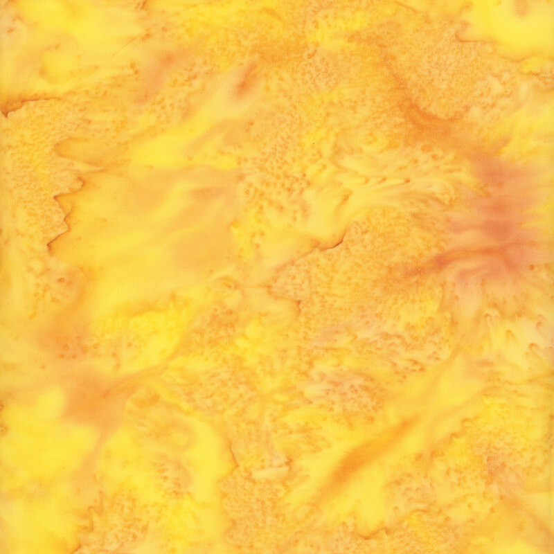 Mottled bright yellow batik fabric