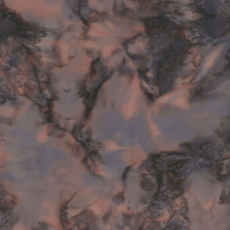 Mottled walnut brown batik fabric