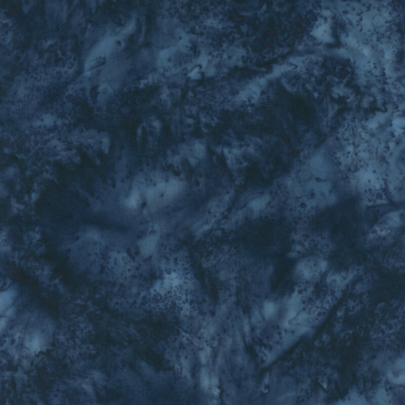 Mottled navy blue tonal batik fabric