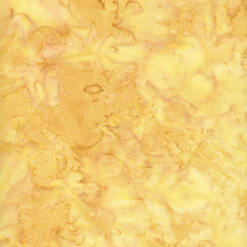 Mottled buff yellow tonal batik fabric