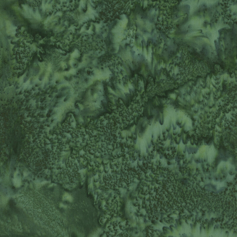 Mottled green tonal batik fabric