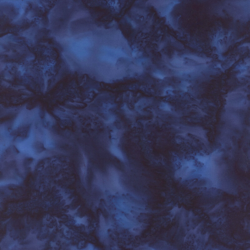Mottled navy blue tonal batik fabric