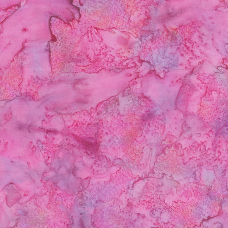 Mottled pink and purple batik fabric