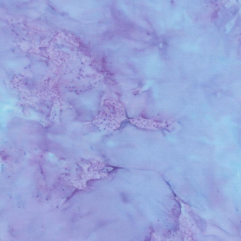 Mottled powder blue and orchid purple tonal batik fabric