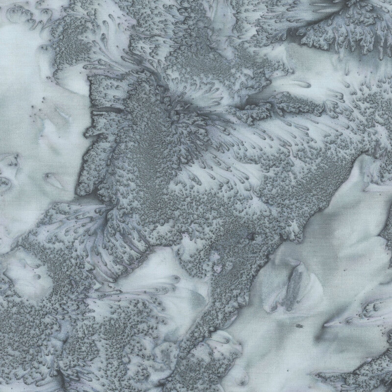 Mottled steel gray tonal batik fabric